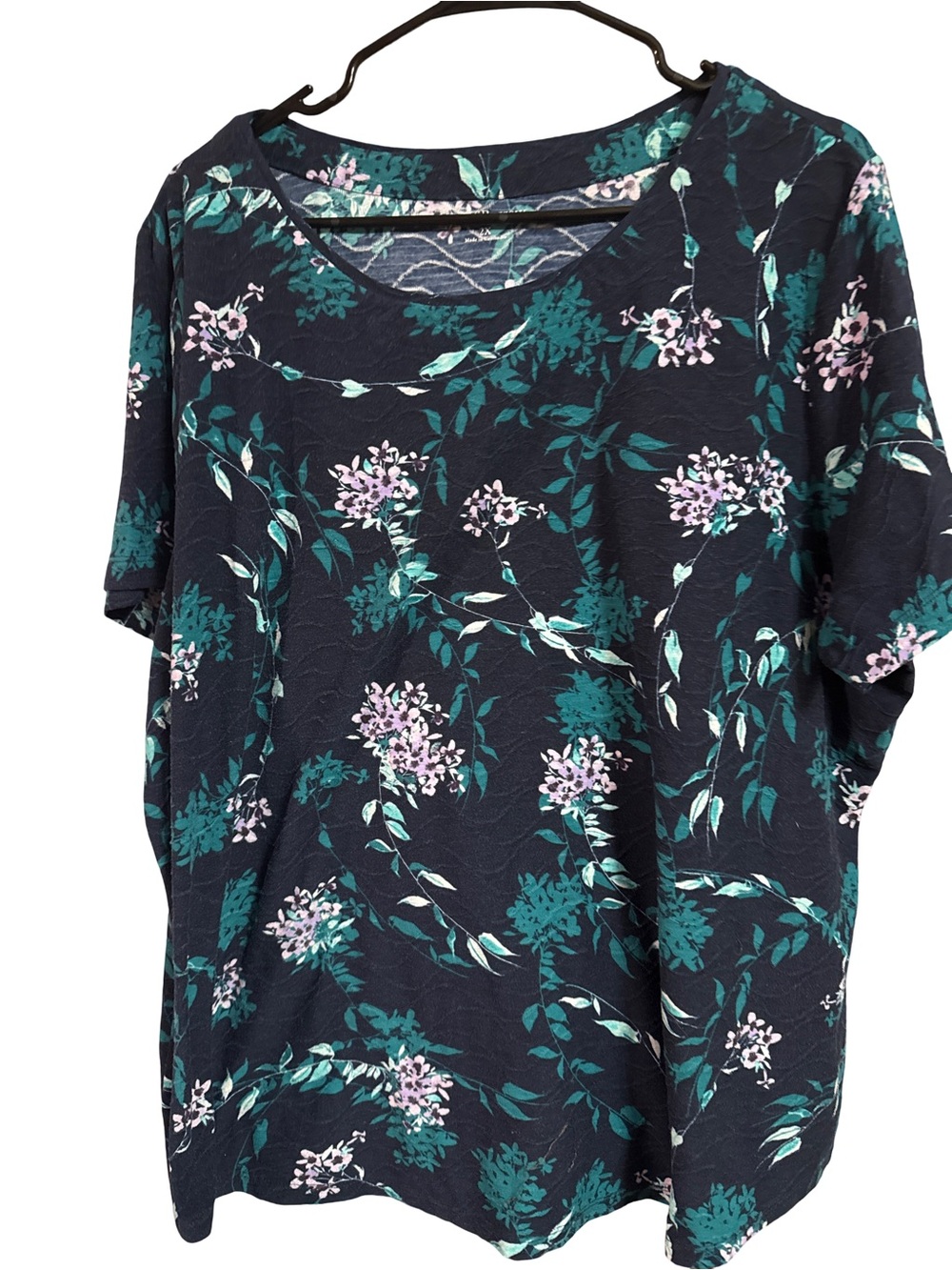 Croft & Barrow Floral Top Size 2X Green Blue